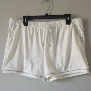 Women's White Sleep Shorts By Jaclyn Intimates. Feels Like Soft Velvet. Size XL